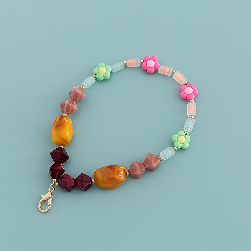 DIY 40cm Acrylic Bead-in-Bead Heart Bag Chain with Multi-color Options