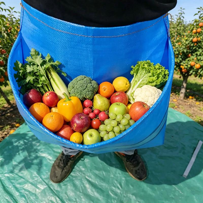 1PC Waterproof Harvesting Apron, Nylon Garden Picker Waist Bag for Fruit Vegetable Picking, Kitchen Tool (30x30cm)