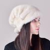 Mink hat female whole mink ear protector Christmas hat casual thickened warm fur Great Wall stacking hat winter