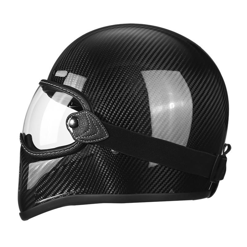 Retro Full Face Motorcycle Helmet - Fiberglass Pig Nose Design for Men & Women, Small Shell, Harley Cruiser Style