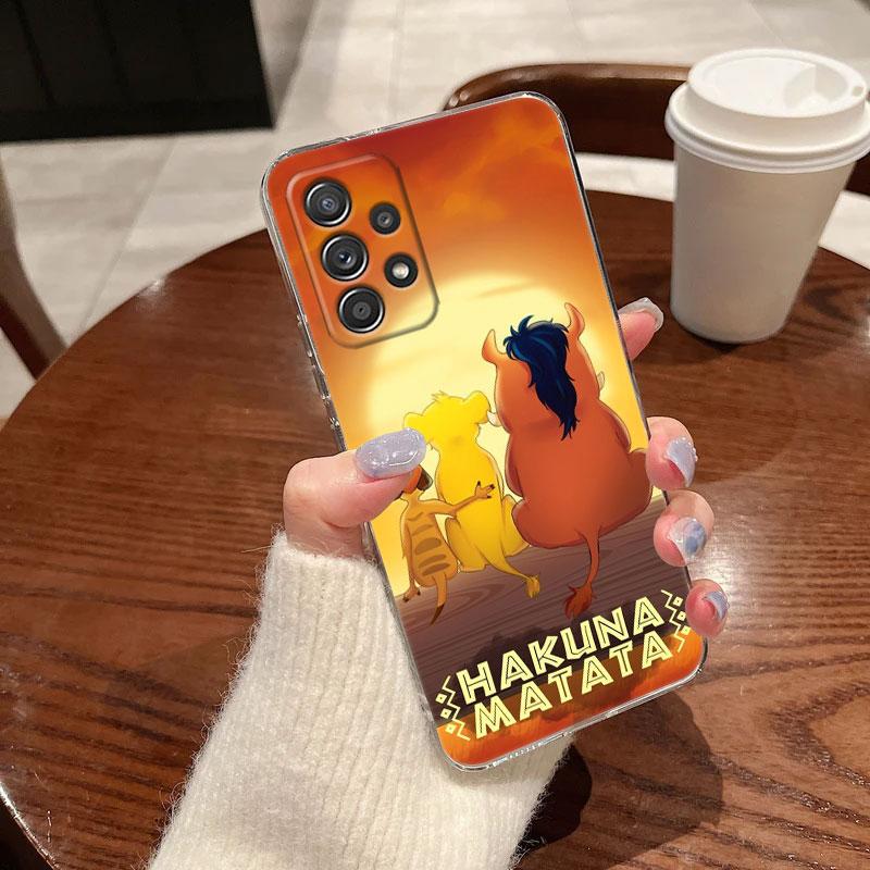 Clear Case For Samsung Galaxy A57 A37 A56 5G A36 Cases A55 A54 A35 A26 A07 A17 A16 A06 A34 A15 Cover The Lion King HAKUNA MATATA