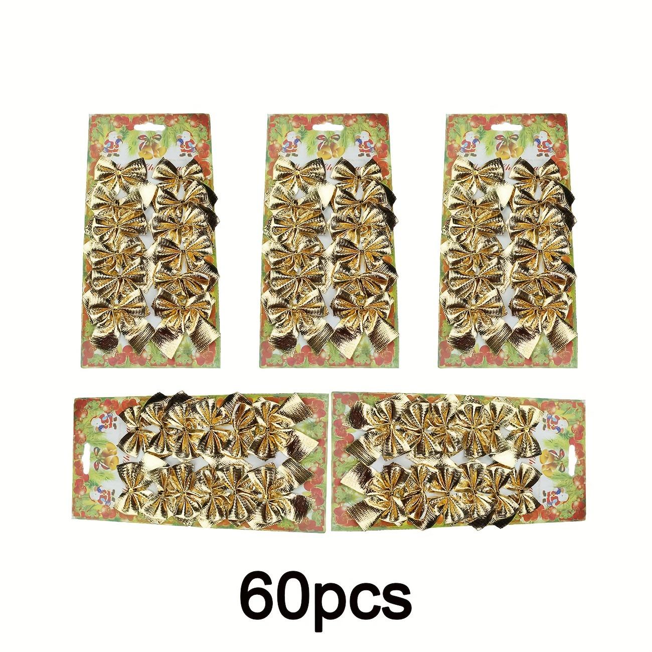 

60Pcs 5.5cm Bow Christmas Decorations Xmas Tree Pendant Ornament for Home Decor Navidad New Year Party 2026 DIY Gift Accessories 5.5CM золотой