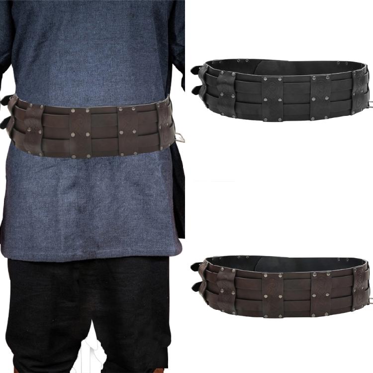 Brown Embossed Belt Medieval Belt Cosplay for Dressing Up Medieval Supplies
