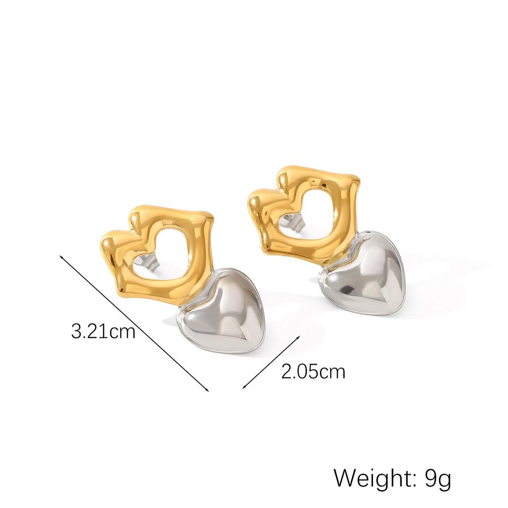 Yori 2025 New Gold Silver Mix Color Geometric Stainless Steel Earrings Waterproof and Hypoallergenic Summer Party Jewelry