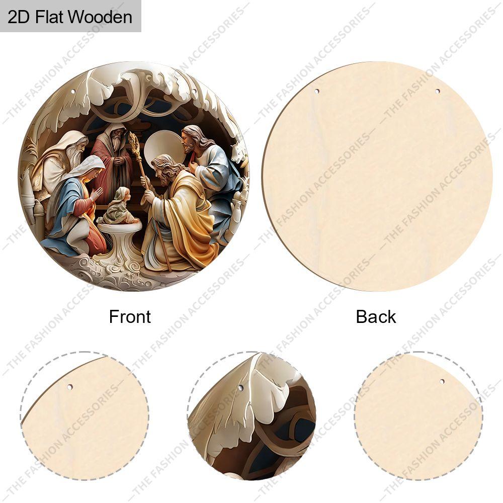Holy Night Nativity Scene Pendant, Decoration of Home Walls or Doors, 2d Flat Wooden, Christmas Decoration, Gifts for Friends and Family