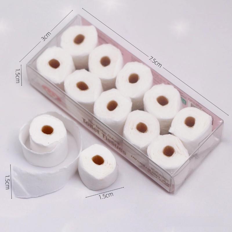 1 Set Toilet Tissue Decoration 1/12 Dollhouse Miniature Paper Towel Roll Model Dolls House Bathroom Accessories