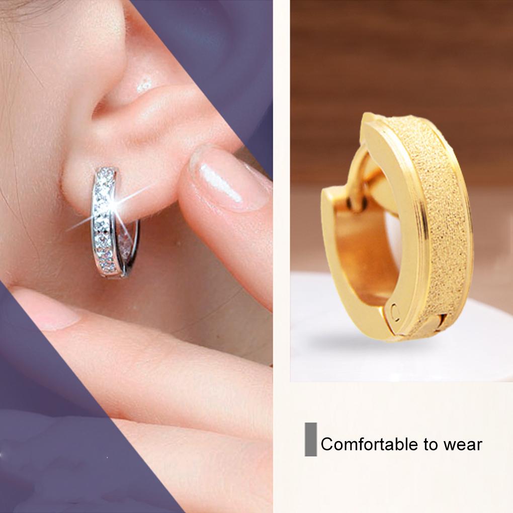 3 Paar Kreuzohrringe für Herren Ohrschmuck Klapp-Creolen Exquisite Anhänger Galvanisiert Fels Mattiert Geschliffen Piercing Geschenke