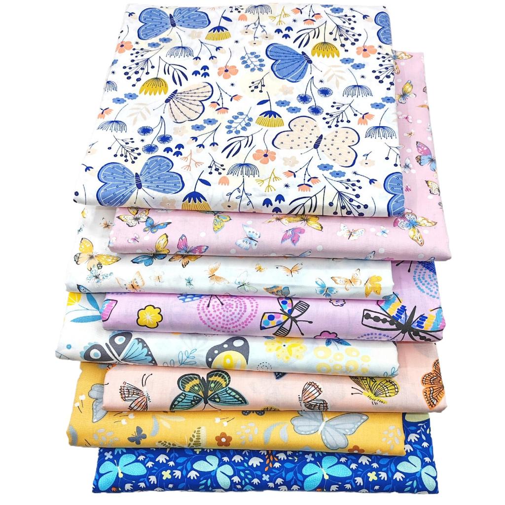 8PCS Cotton Fabric Printed Cloth Sewing Quilting Fabrics for Patchwork Needlework DIY Handmade Material Fabric Cotton