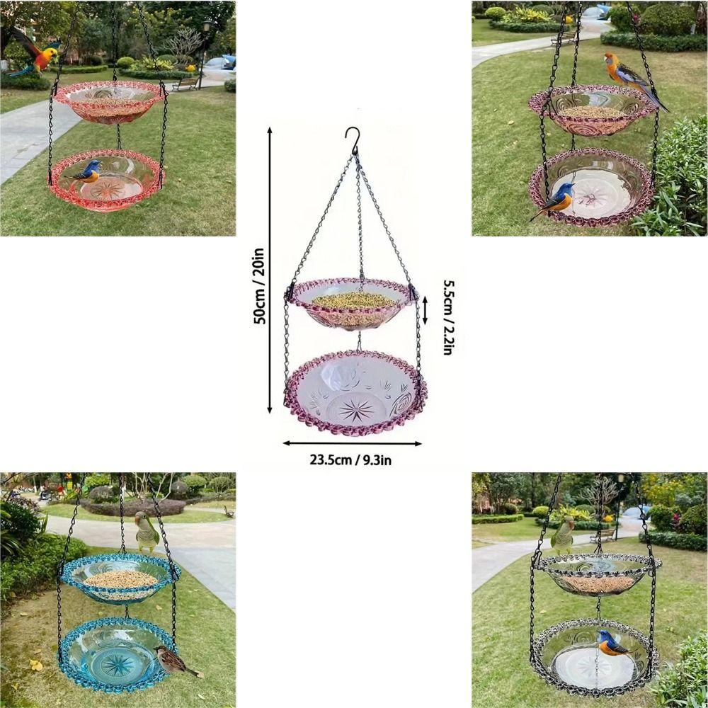 Transparent Bird Bathtub Flower Shaped Hummingbird Feeder Bird Food Container  Patio
