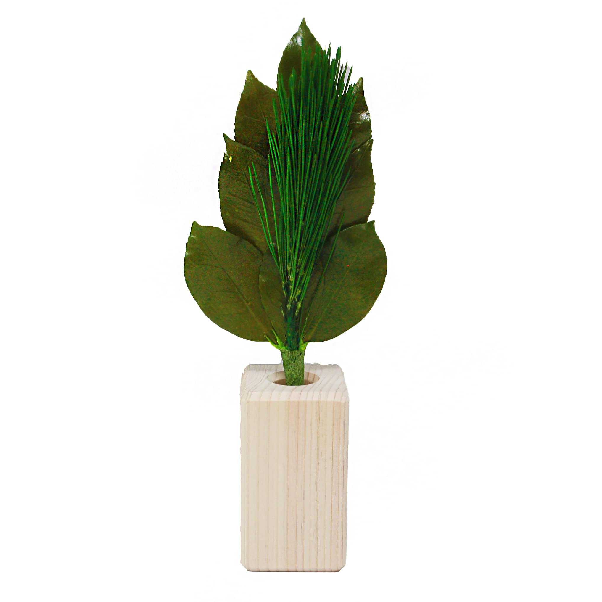 

A&K [Arajin Pine Mini Pine Stand Set] Kitchen, hearth god, handmade Japanese cypress (hinoki), no artificial flowers used, preserved sakaki, pair, no