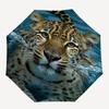 1pc Leopard Water Automatic Folding Umbrella Automatic Open/Close, 8-Rib Durable Frame, Compact Travel Umbrella Suitable025