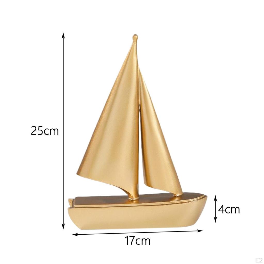 Elegant Sailboat Figurine, Decorative Nautical Art Sculpture for Home Office Decor