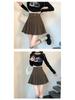 Petite High-Waist Grey Pleated A-line Skirt for Women - Spring/Autumn/Winter 2026 Fashion