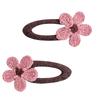 Children's Korean Style Dark Color Embroidered Flower Hair Clips, Autumn/Winter Collection