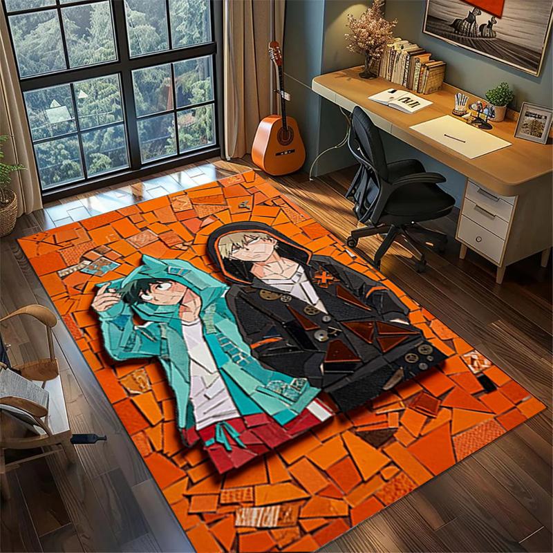 My Hero Academia Bedroom Floor Mat Large Area Non Slip Washable Rug Gamer Room Decor
