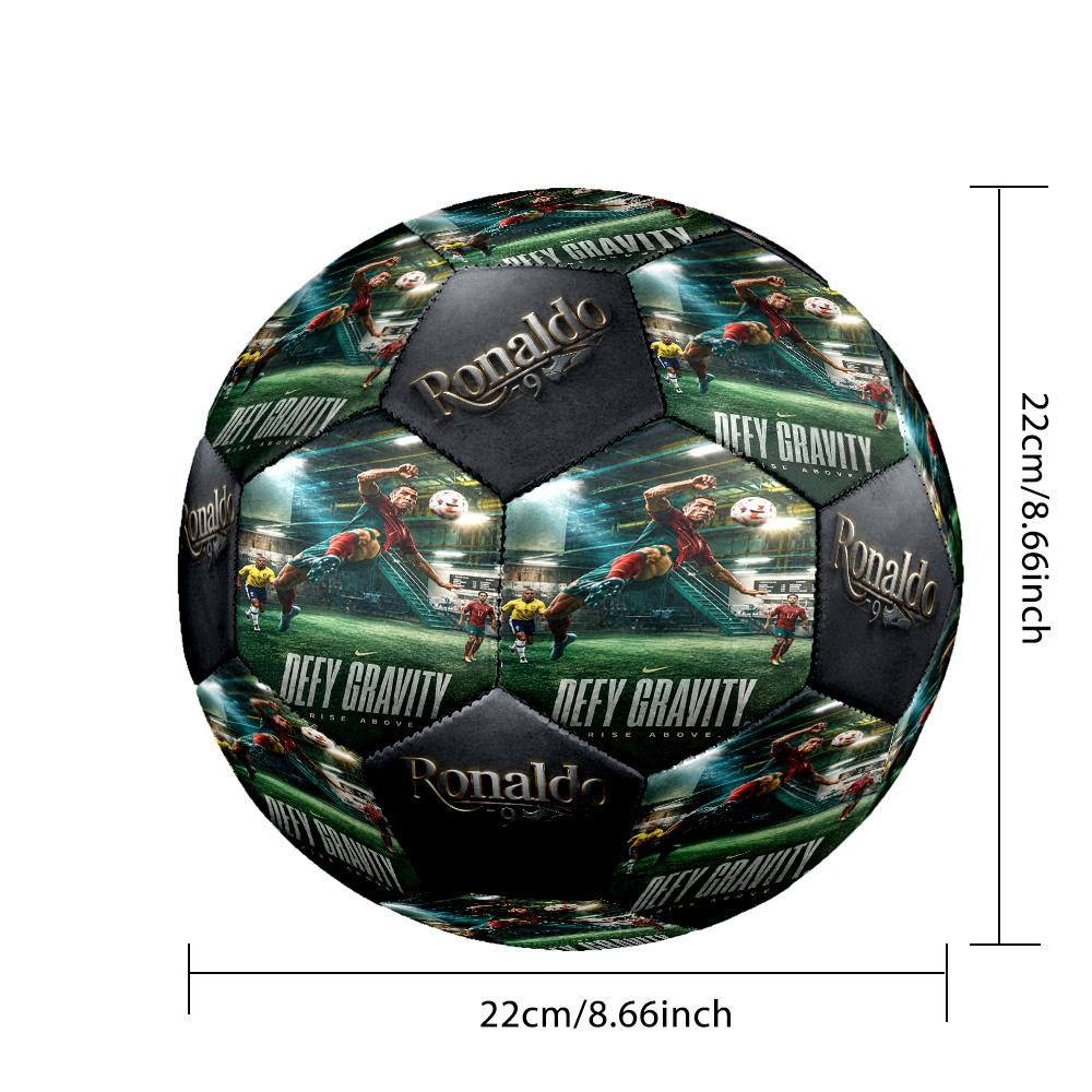 Ronaldo's Defy Gravity: Rise Above Size 5 Football Machine Sewn Indoor/Outdoor Training and Matches Surprise Collection Gift