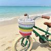 Handwoven Rainbows Bicycles Basket Nontoxic Rainbows Rope Children Bicycles Basket for Various Types Of Children's Bike