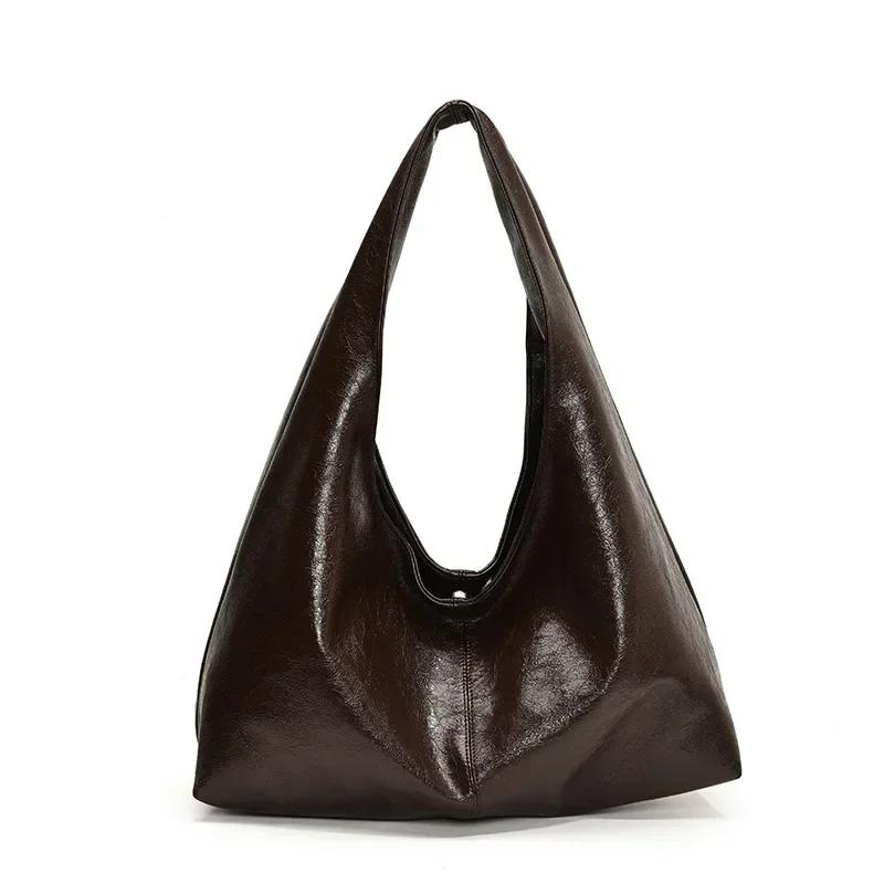 Large Capacity PU Leather Hobo Underarm Bags Autumn Winter Shoulder Bag for Women 2026 New Trend Y2K Handbags and Purses Tote