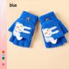 A59 Kids' Cartoon Rabbit Knit Half-Finger Winter Gloves