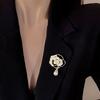 Diamond Inlaid Double Cat Vintage Brooch Cartoon Pin Cross-border Cat's Eye Stone  Alloy Brooch Female