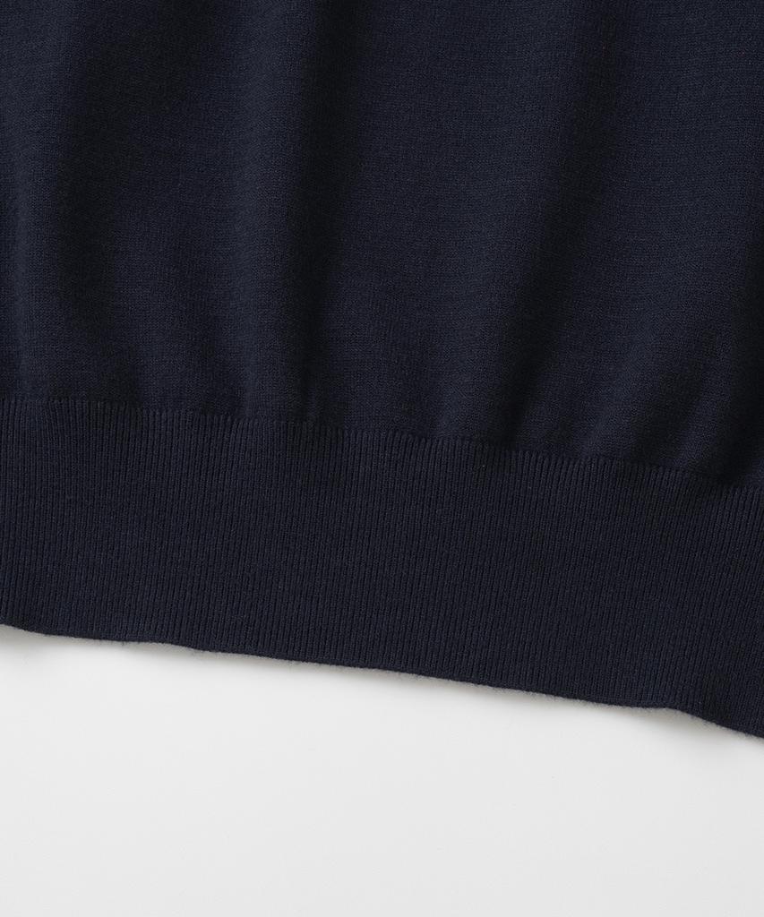 XOX Essential Collared Neck Crop Knit [Navy]
