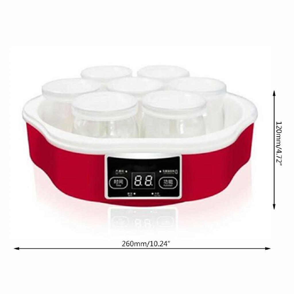 15W Automatic Smart Touchs Screen DIY Yogurt Machine 220V Electric Automatic Yogurt Maker With Timer 7 Glass Jars Container