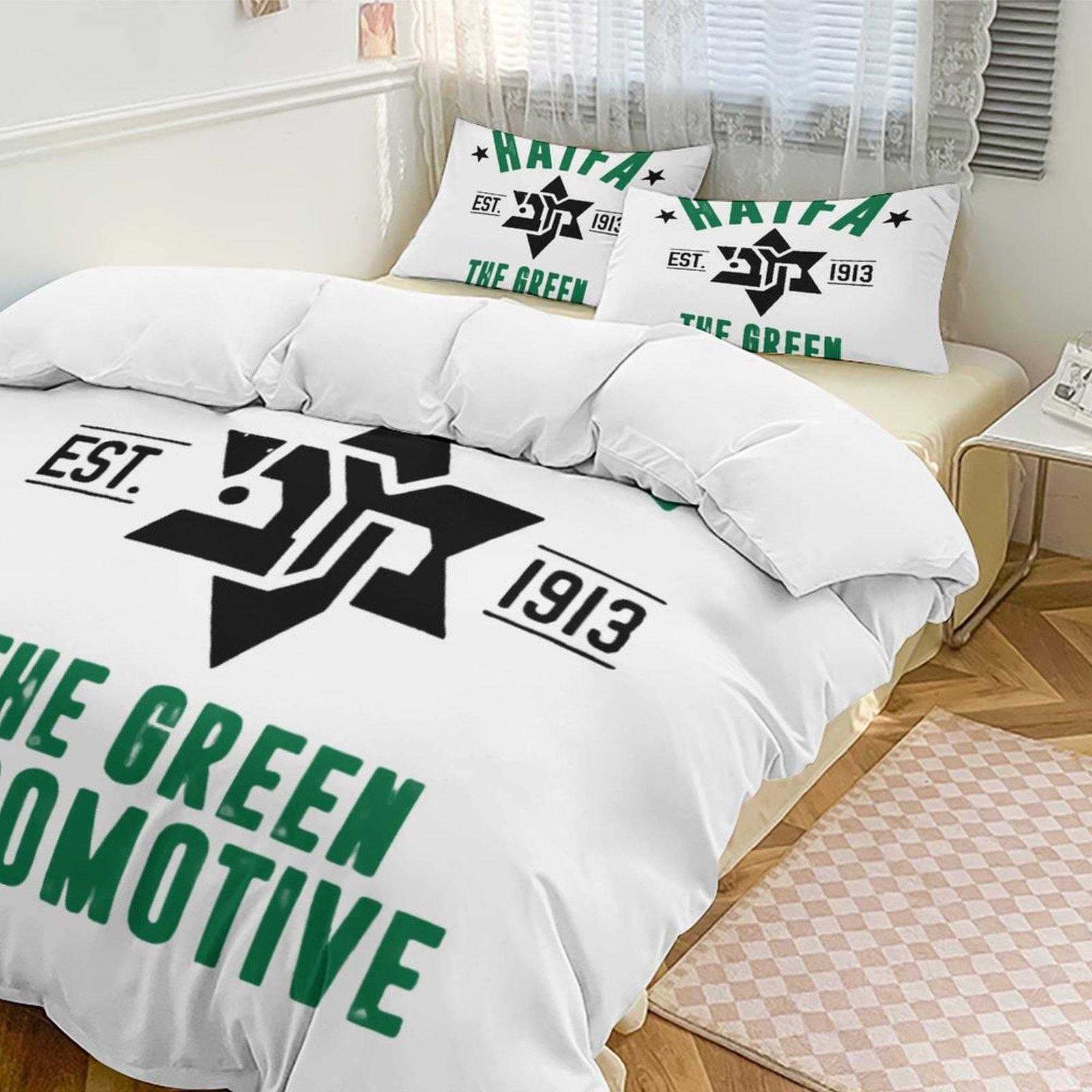 

3D Print Maccabi MHFC Haifa Green Apes Bedding Set Twin Queen King Full Size Duvet Cover Pillowcase Bed boys girls Adult Home AU King 245x210cm
