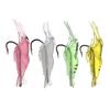 10Pcs 4CM Soft Shrimp Bait with Barb Hook Glow-in-the-Dark Bionic Artificial Lure Saltwater Freshwater Bass Walleye Trout Fishing Accessories
