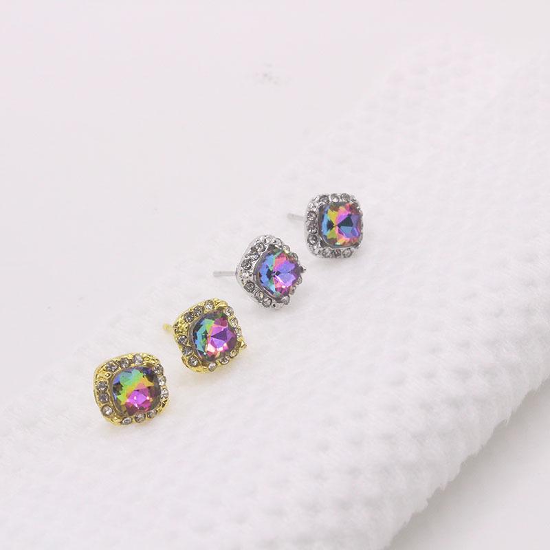 2022 European & American Square Rhinestone Stud Earrings
