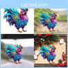 Colorful Cartoon Rooster Design Acrylic Car Pendant Decor For Interior Styling