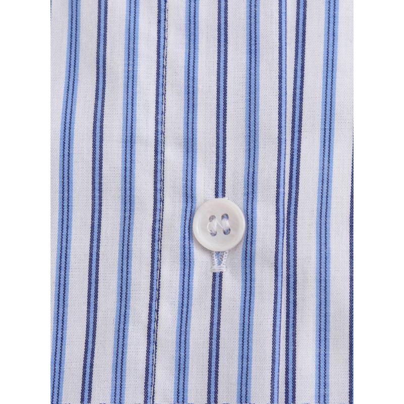 Kaslead Fashion Contrast Color Long Sleeves Stripes Shirt