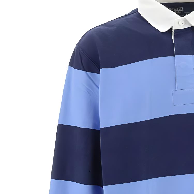 Polo Ralph Lauren Striped Polo Collar Long Sleeve T-Shirt Men Tops Blue 710918006000-001