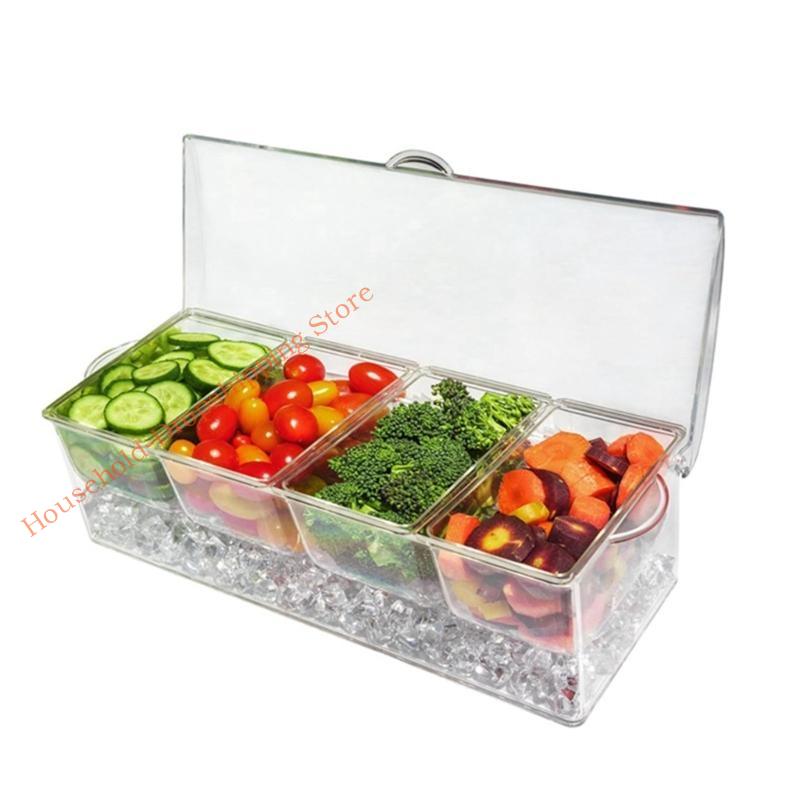 85AD Functional Condiment Container with 5 Spaces for Home or Outdoor Cooking Needs