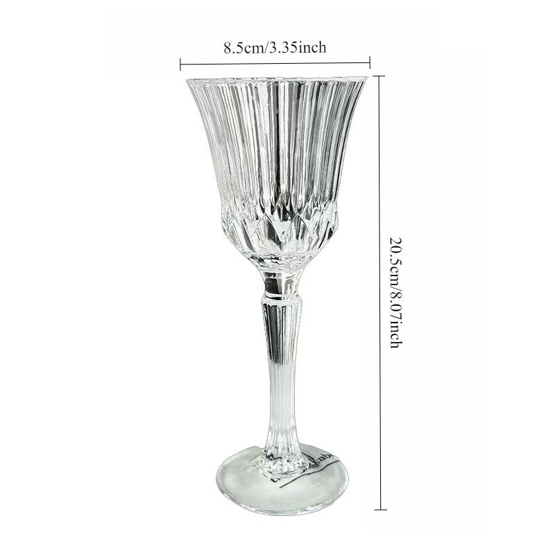 

Classic Champagne Glass Elegant Fashionable High-legged Juice Cup Banquet Transparent Red Wine Glass Embossed Pattern Wine Glass 1-2pcs