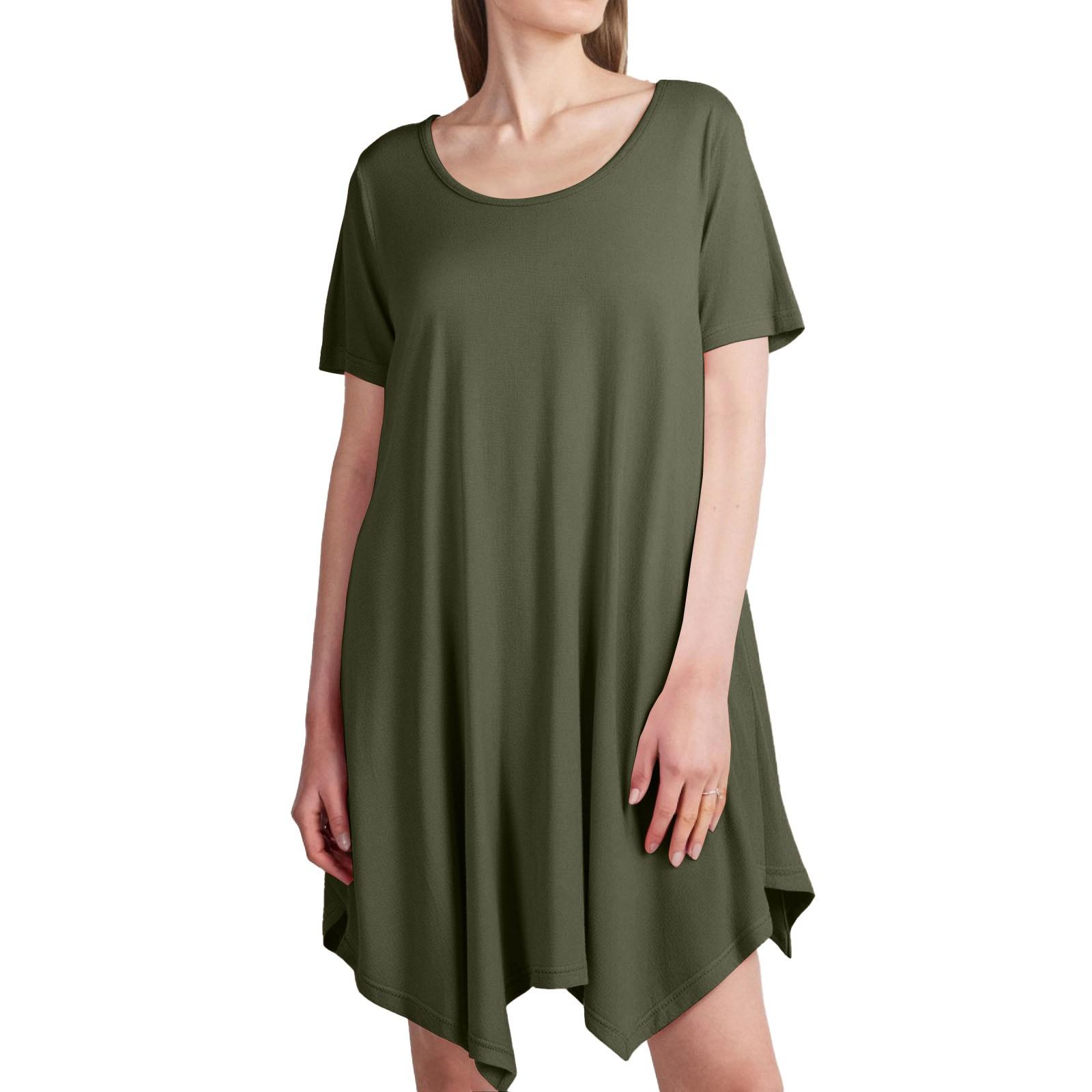 

Женское свободное повседневное платье с V-образным вырезом, однотонное, с неровным подолом, платье с неровным подолом XL