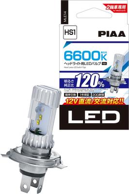 PIAA Motorcycle Headlight 12V High Earthquake Pack of MLE14 Bulb, LED, 6600K, Controller-less, 9/9W, HS1, DC/AC Compatible, Resistance, 20G, 1,