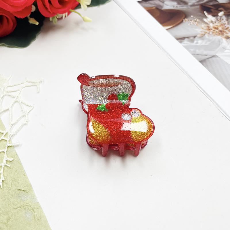 2024 Christmas Santa & Snowman Acrylic Hair Clips: Santa, Snowman, Sock, Christmas Tree, Snowflake Design