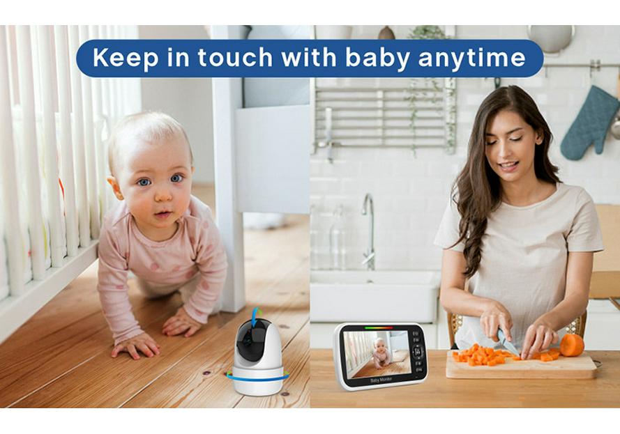 5-Inch Wireless Baby Monitor with Night Vision and Intercom