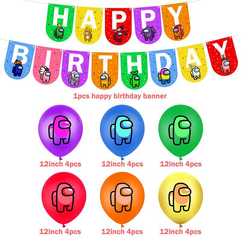 Cake Balloon Game Cupcake Topper Banner Birthday Party Supplies Decor