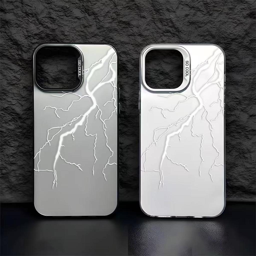 Silver Lightning Is Suitable for Apple 17promax Mobile Phone Case Iphone14plus New 13pro Europe and America 12/16.