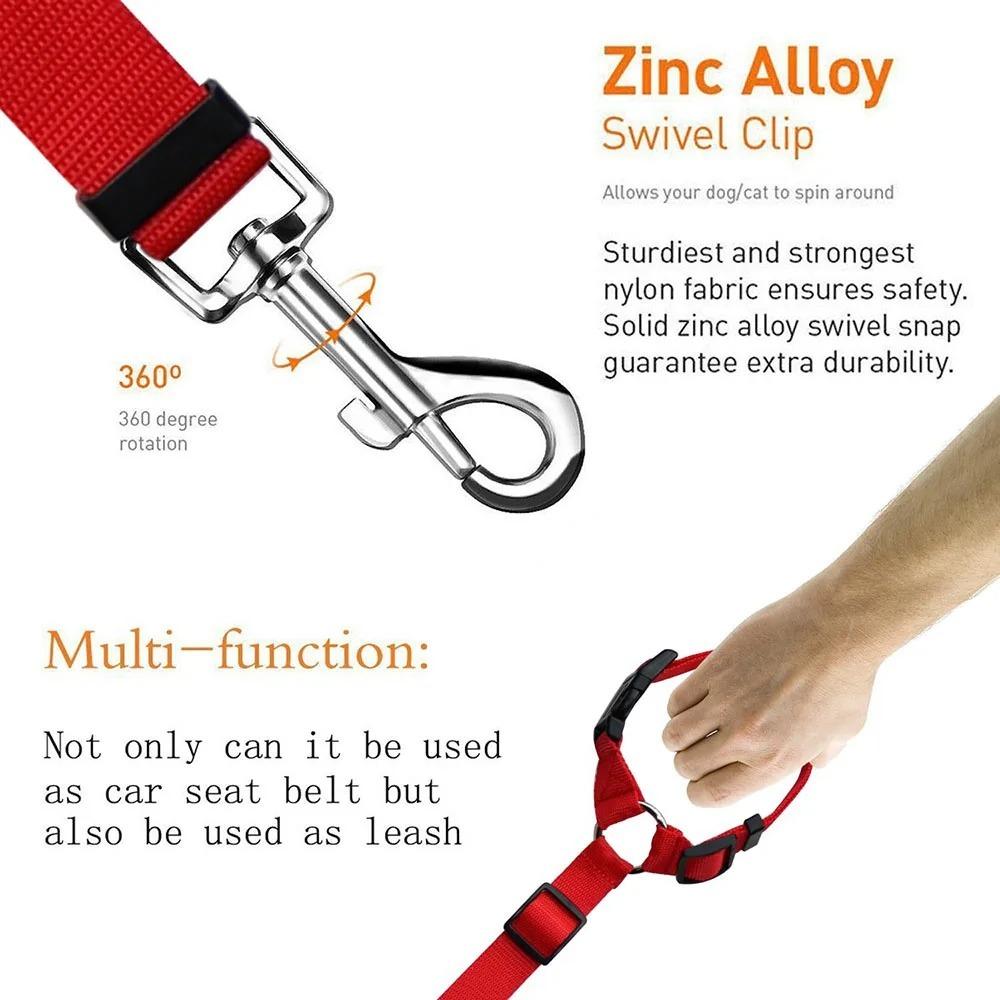 Adjustable Dog Seat Belt Dog Harness Pet Car Vehicle Seat Belt Pet Safety Leash Leads for Dogs/Cats Adjustable