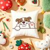 Cute Dog Waving Paw Cushion Cover Plush Fabric Soft Double-Sided Printed Sofa Warm Winter Home Child Gift Pillow Case