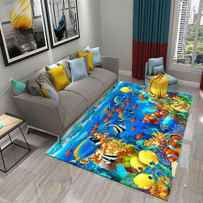 3D Hawaiisches Meer Ozean Tropische Fische Teppiche für Wohnzimmer Fisch Tier Teppiche Kinderzimmer Teppich Weiche Fußmatte Salon Dekor Teppich