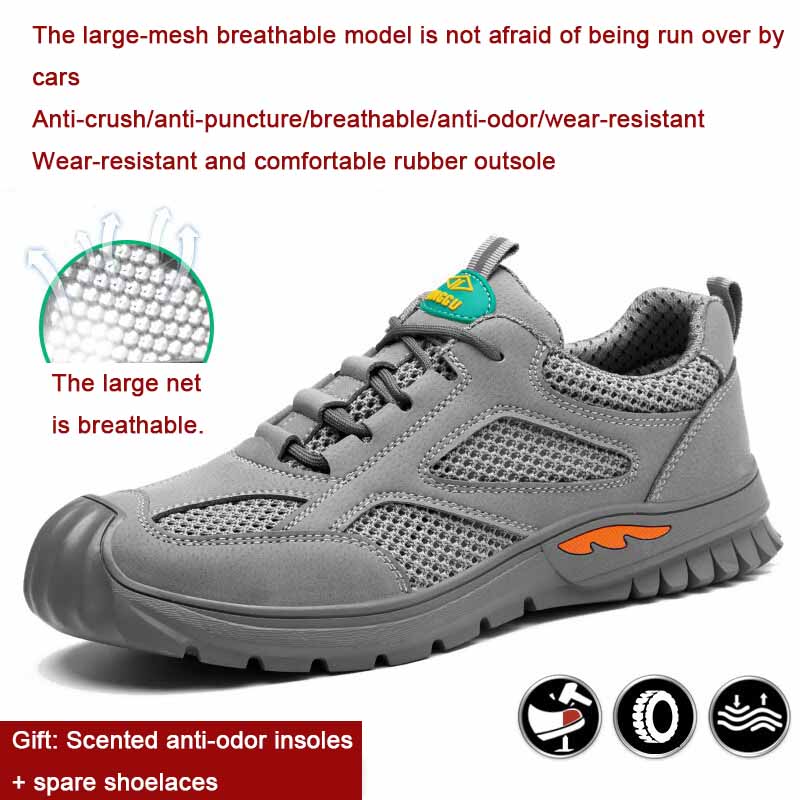 Oulylan Men Steel Toe Shoes Sport Style New Unisex Safety Shoes Men Work Sneakers Indestructible Safety Boots Women Shoes