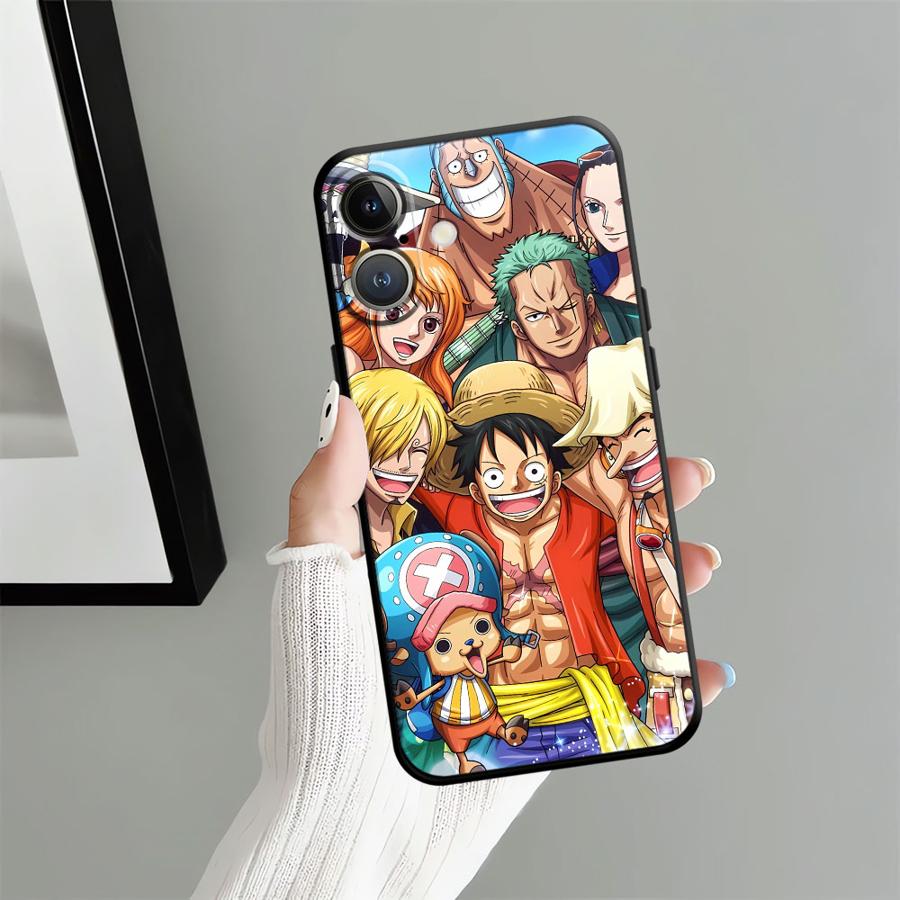 

Case for iPhone 15 16 14 Plus 13 12 11 17 Pro Max XS Max 17Air XR 7 8 Black Soft Phone Cover One Piece Luffy iPhone 13 mini