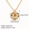 Nidin New Fashion Heart Shape Hollow Design Delicate Pendant Necklace For Women Men Inlaid Colorful Zircon Jewelry Birthday Gift