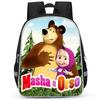 Masha And Bear School Bag Elementary School Cartoon High Definition Printing Large Capacity Zipper Oxford Lightweight Ridge Backpack