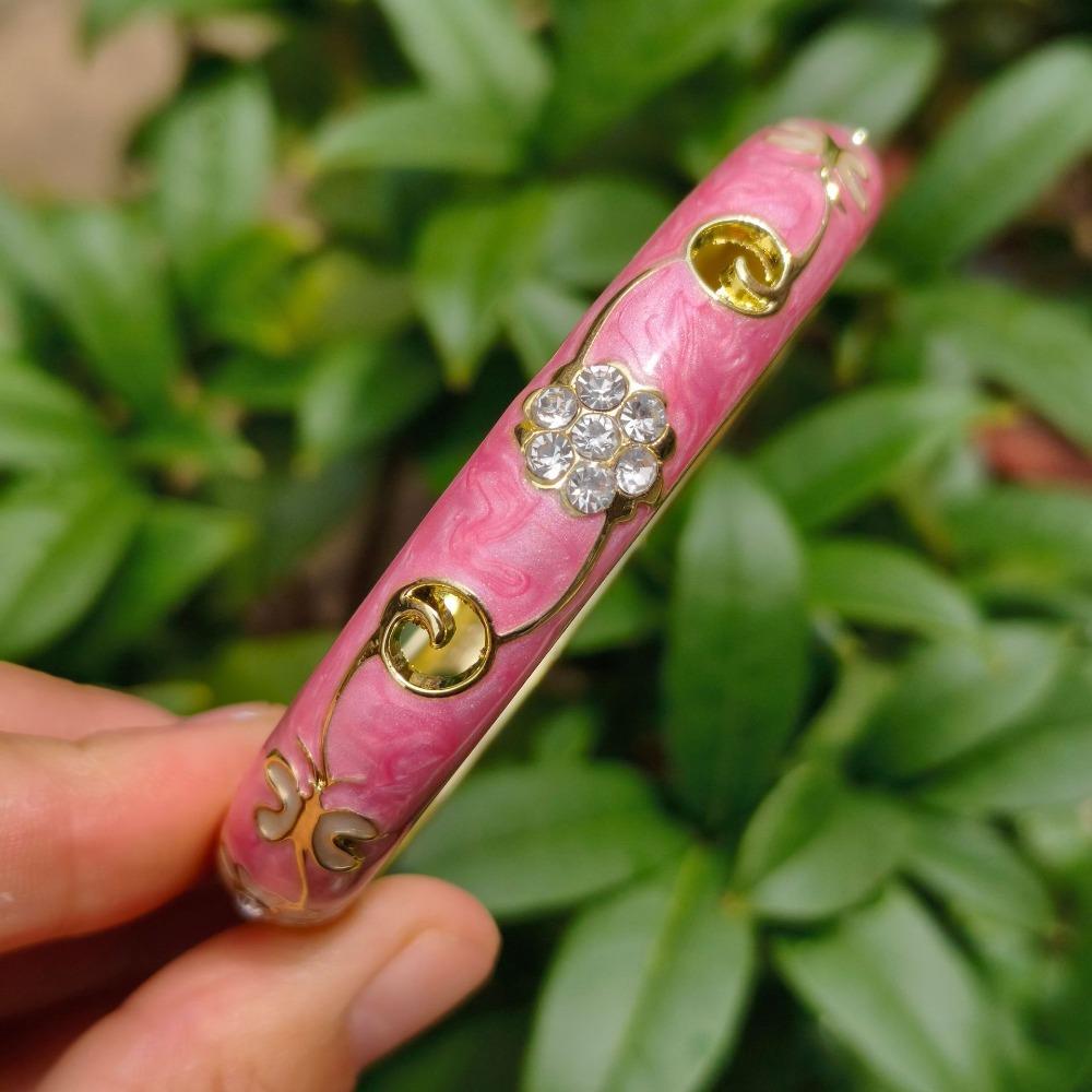 Traditional Enamel Bangle Enamel Rhinestone Encrusted Bangle India Cloisonne Bangle Jewelry Gifts