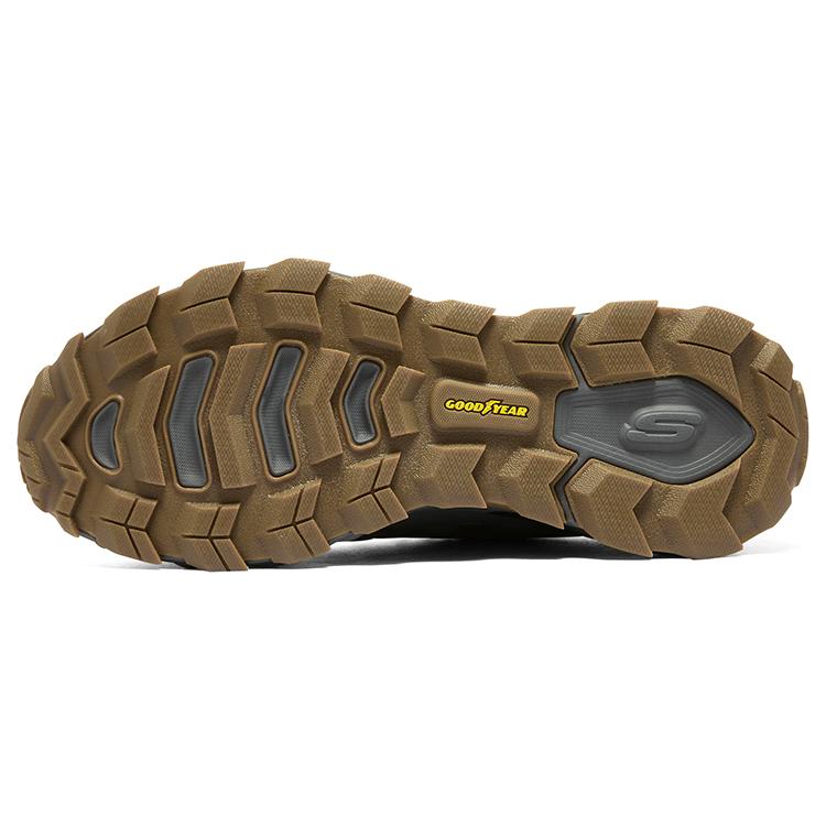 Skechers Max Protect Leer Ronde Neus Vetersluiting Halfhoge Casual Schoenen Heren sneaker Donkergrijs Blauw 237307C-SLT