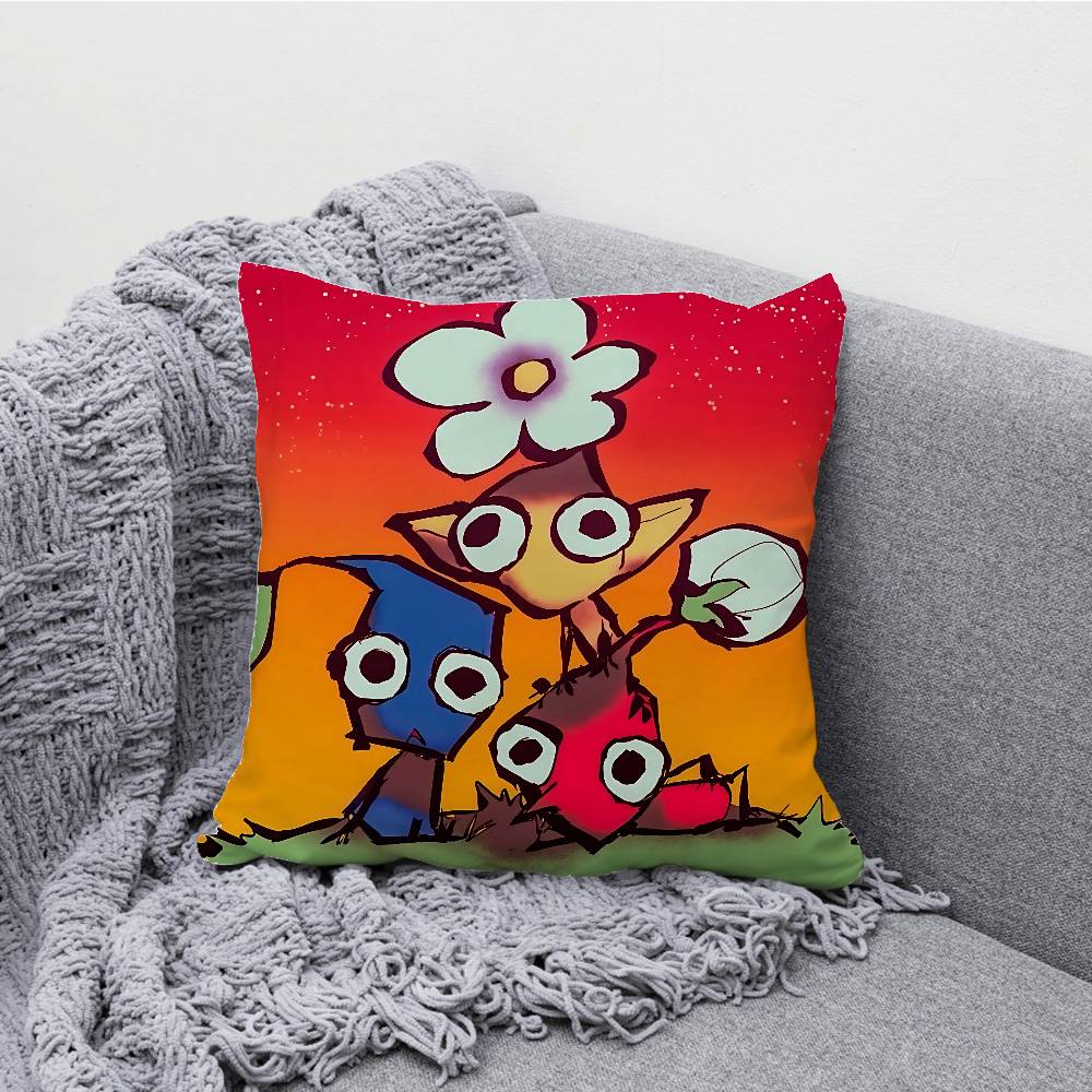 P-Pikmin Pillowcases Bedroom Living Room Sofa Home Decor Polyester Cushion Cover with Zipper